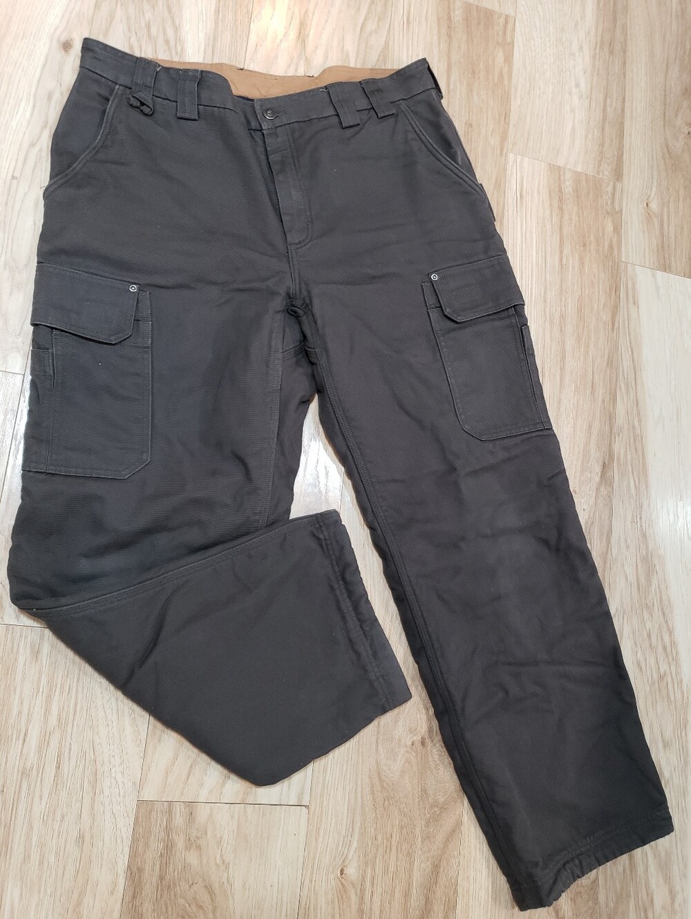 Duluth Fire Hose Fleece Lined Relax Fit 38x32 Work Pants Heavy Duty Reinforced